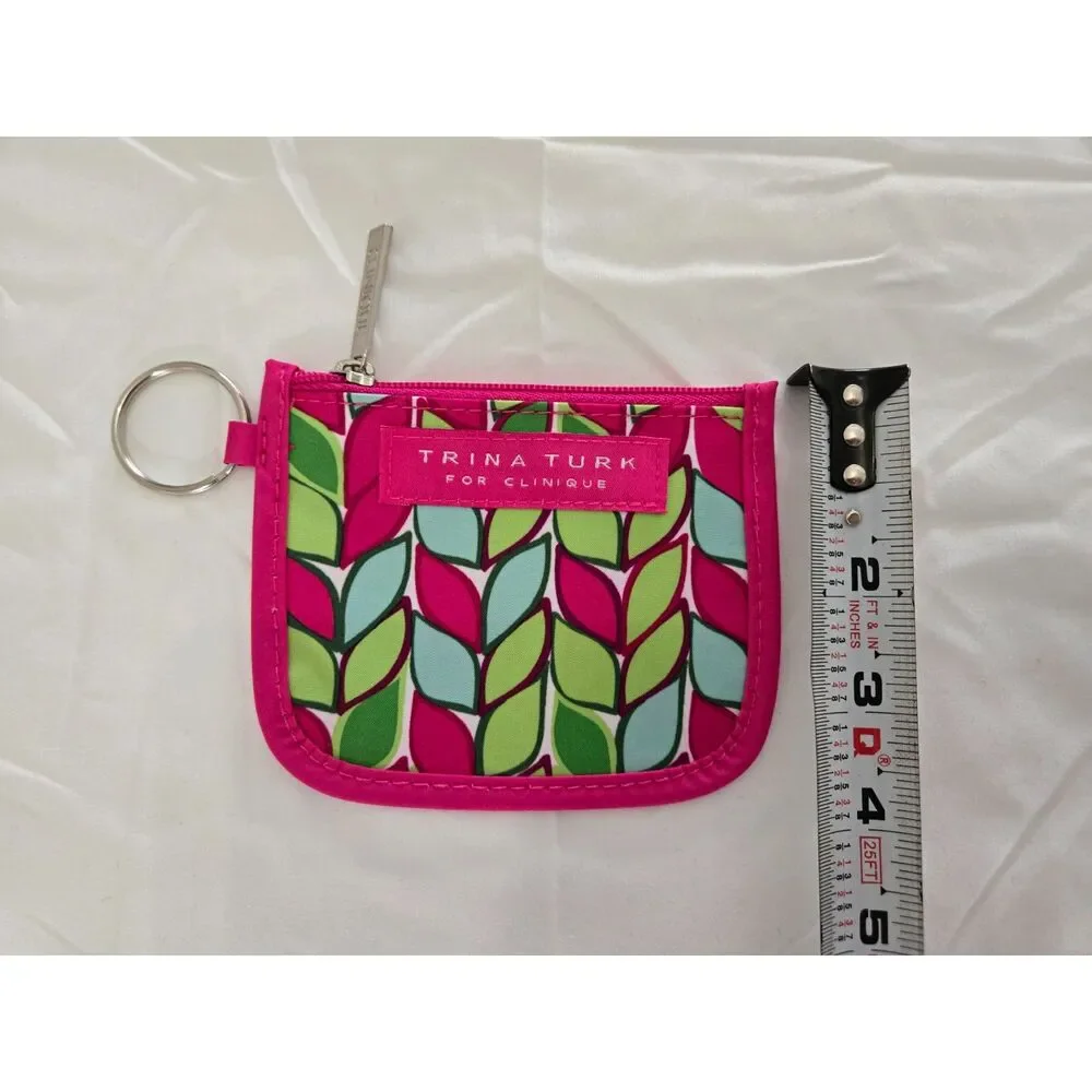 Trina Turk Clinique Makeup Bag Coin Purse Pink Multicolor Travel